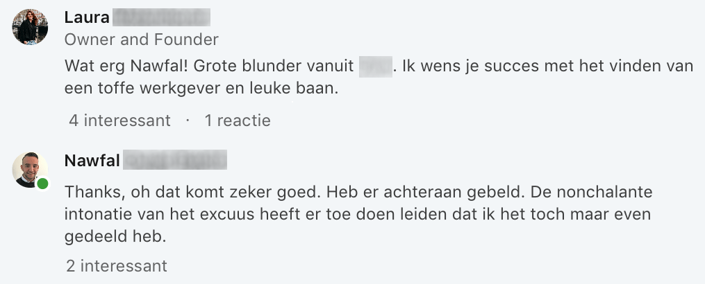 Afwijzingsmail