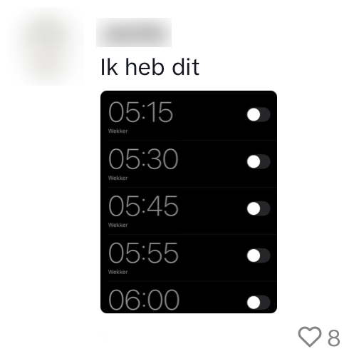 wekker zetten